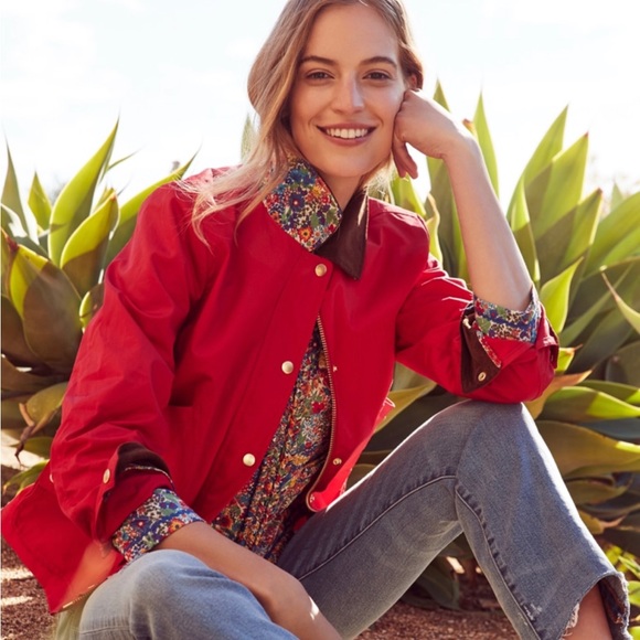 J. Crew Jackets & Blazers - J. Crew Red Liberty Print Barn Jacket NWT